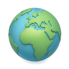 Globe 3D Icon isolated on transparent background