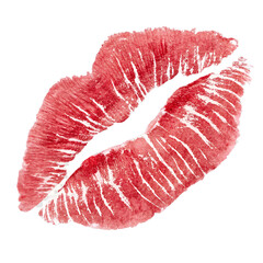 kissing lipstick marks isolated on transparent background