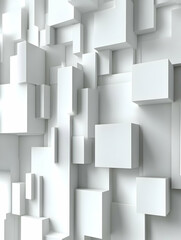White 3D Cube Abstract Background