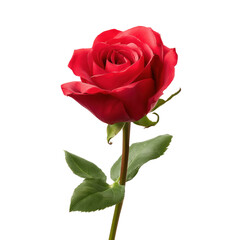 Naklejka premium Stunning Red Rose, A Symbol of Love and Beauty , isolated on white background png
