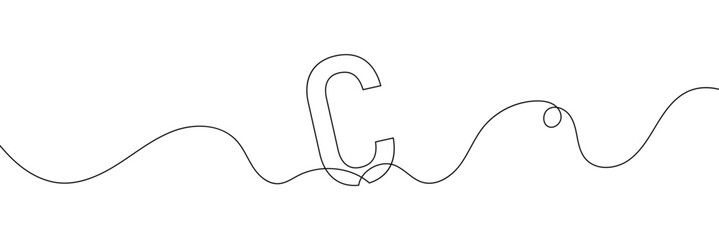 C single line drawing of a letter j. Continuous line alphabet symbol icon. One line icon. Vector illustration.