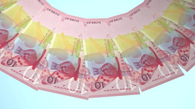 Courageous Looping Design 10 Dobra Curency of Sao Tome and Principe