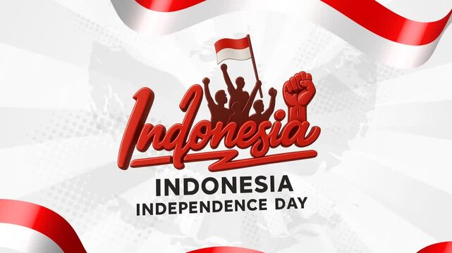 indonesia independence day 17th of august animation with elegant motion graphic