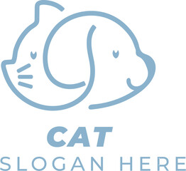 Paws & Whiskers: Cool Blue Pet Head Vector Set