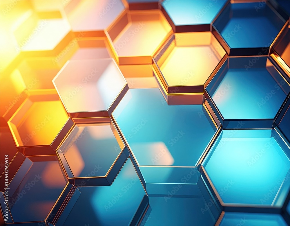 Poster abstract geometric hexagon pattern background