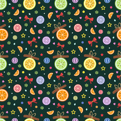 A New Year's pattern for packaging or a New Year's background. A bright Christmas pattern. Vector illustration
