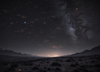 Fototapeta premium Dark, inky sky ablaze with countless glittering stars , stars, constellations