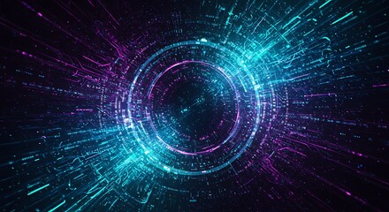 Obraz premium Abstract glowing digital technology