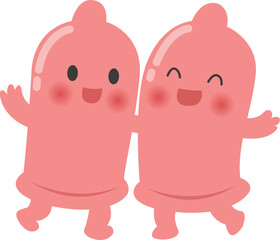 condom cartoon character protect HIV infection