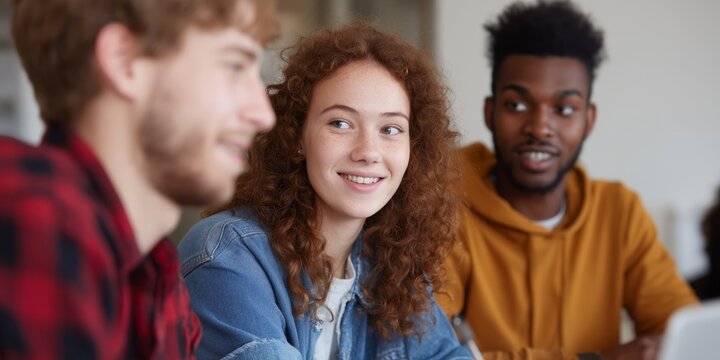 Engaged students collaborating during virtual study session - Powered by Adobe