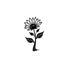Elegant monochrome flower illustration showcasing botanical simplicity and design