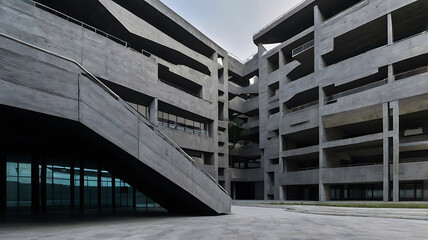 Fototapeta premium modern architecture building and Architecture minimalism modern style design details for building exterior concrete abstract background