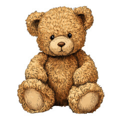 Obraz premium Adorable Teddy Bear Illustration: A Classic Plush Toy for Children , isolated on white background png