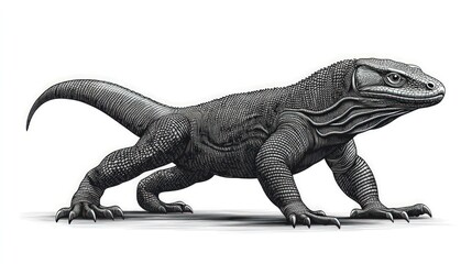 Obraz premium Detailed Komodo Dragon Illustration
