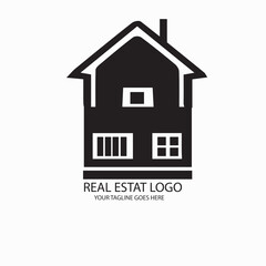 Minimalist Black & White House Icon