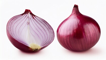 red onion on white background