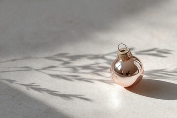 solitary christmas ornament resting on soft light background essence of holiday nostalgia