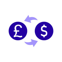Icon a currency exchange, isolated against a clean background.