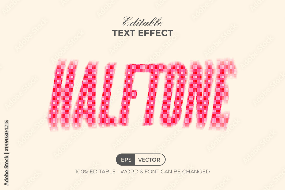 Fototapete halftone text effect motion style. editable text effect.