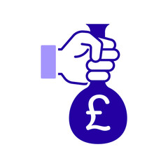 Icon a money bag, isolated against a clean background.