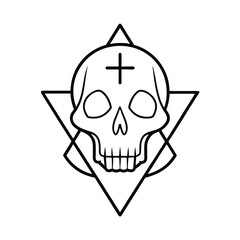 Leviathan Cross Engraved into a Skull
