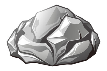 Rough Metallic Silver Ore Vector Art