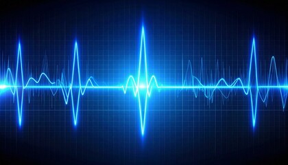 Blue Glowing Waveform Pattern