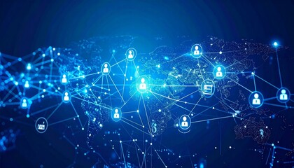 Obraz premium Global Network Connection Map