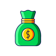 money bag vector icon illustration isolated on white background