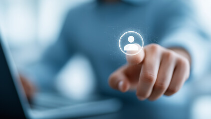 Businessman Interacting with Virtual Interface Modern Technology and Digital Interaction