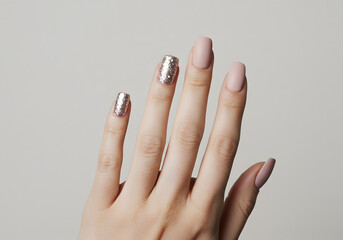 Manicured nails with different designs