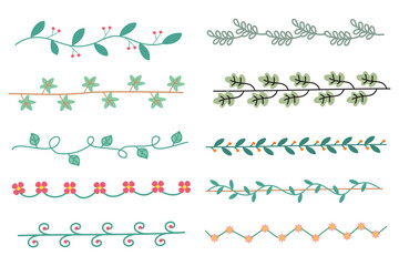 Floral Doodle Border Set