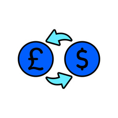 Icon a currency exchange, isolated against a clean background.