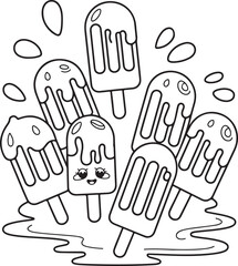 Fototapeta premium Chill Cute Summer Coloring Pages – Tropical, Ocean, Vacation and Fun Illustrations