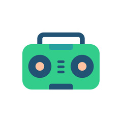 Retro style portable audio player graphic illustration on transparent canvas