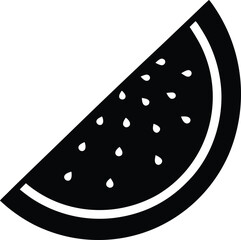 Bold Black Watermelon Slice Silhouette Minimal Summer Picnic Design
