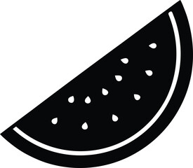 Bold Black Watermelon Slice Silhouette Minimal Summer Picnic Design