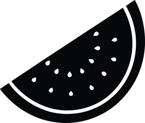 Bold Black Watermelon Slice Silhouette Minimal Summer Picnic Design