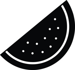 Bold Black Watermelon Slice Silhouette Minimal Summer Picnic Design