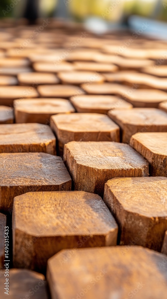 Poster uniform wooden block pattern texture material brown surface background design