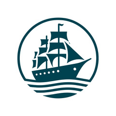ship vector illustration logo design