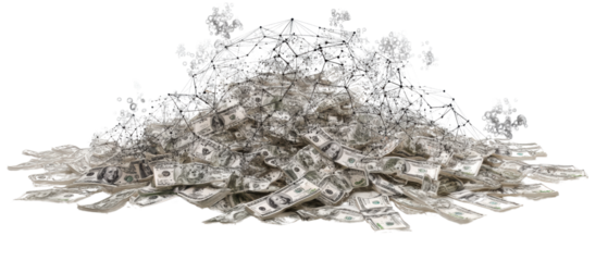 A pile of cash representing wealth accumulation.