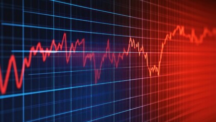 Stock Market Data Visualization: Red and Blue Chart
