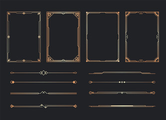 geometric border in art deco style