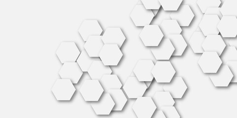 Abstract technology white geometric hexagon on transparent concept design honeycomb shape vector. 