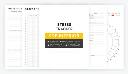 My Stress Management Tracker Diary, Printable Daily Stress Journal, Stress Triggers Worksheet, Annual Stress Testing, Stress Symptom Checklist