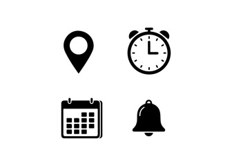 Location, time, calendar and notification icon
