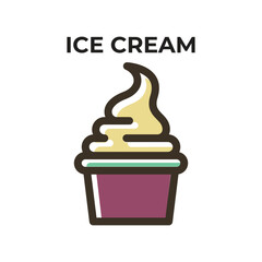 chocolate ice cream icon vector