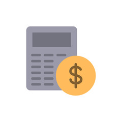 Financial Calculation Icon Depicting Currency Earnings and Accounting Vector Art