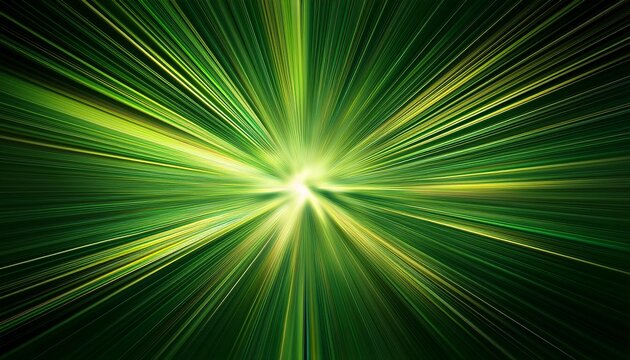 asymmetric green light burst abstract beautiful rays of lights on a dark green background with the colors of green and yellow